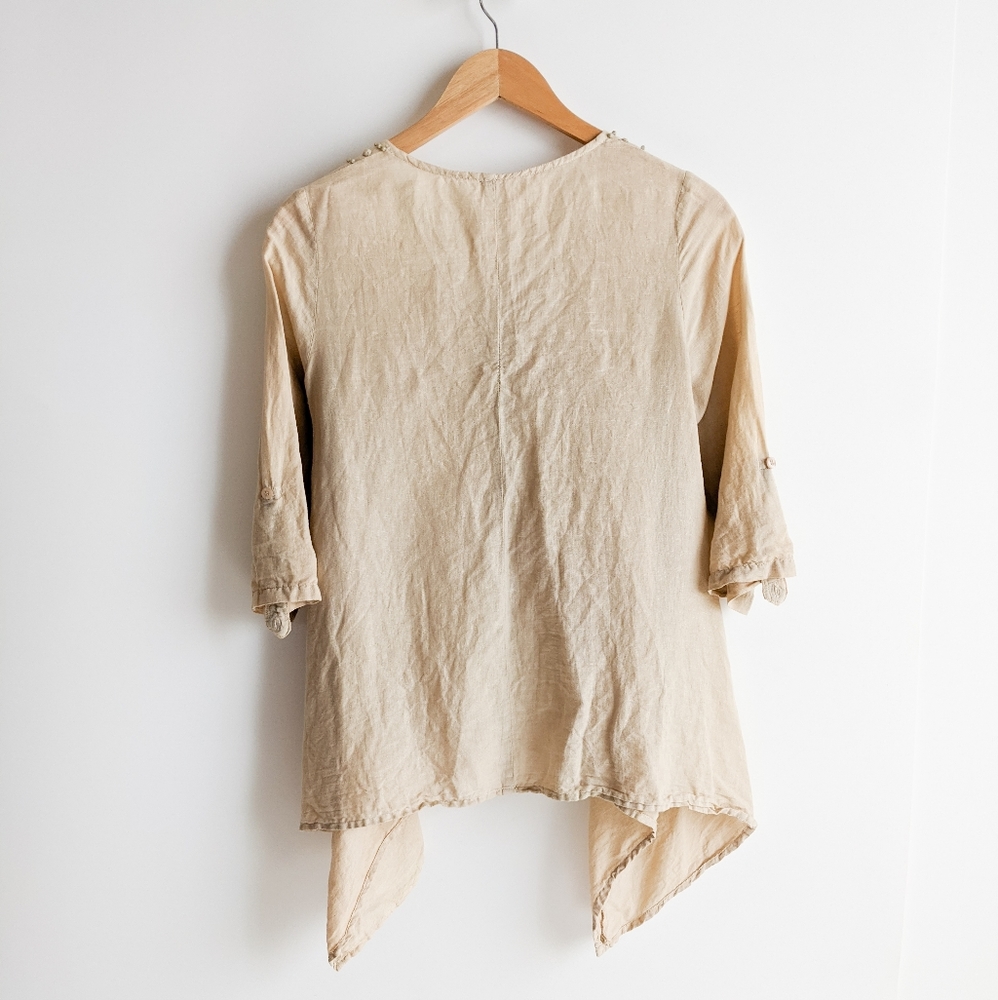Sacred Threads Linen Cotton Blend Tunic Blouse - Picture 2 of 16